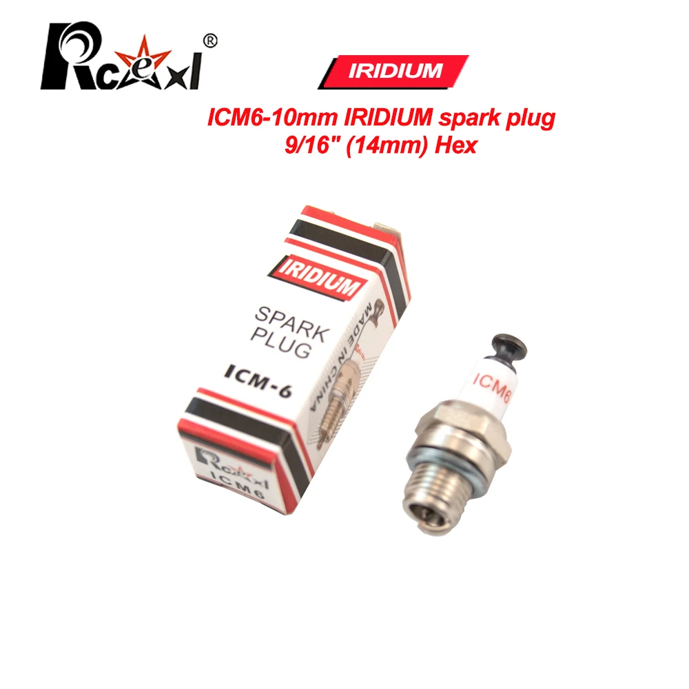1PC Rcexl ICM6 CM6-10MM Spark Plug Iridium Power for Gasoline RC Airplane Model Engine DLE20/20RA/30/RA/40/55/55RA/60 8 217808496 image-CarbonRCParts